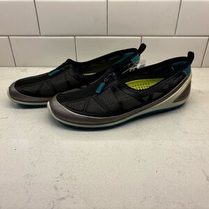 Ecco Biom Walking Slip Ons Black/Blue - 7